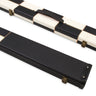 Deluxe 1 Piece WIDE CHEQUERED Snooker Pool Cue Case with Plastic Ends - Holds 3 Cues