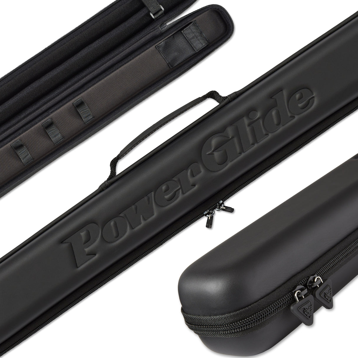 PowerGlide Svartur Black 3/4 Tubular Snooker Pool Cue Case - Max Shaft Length 111cm