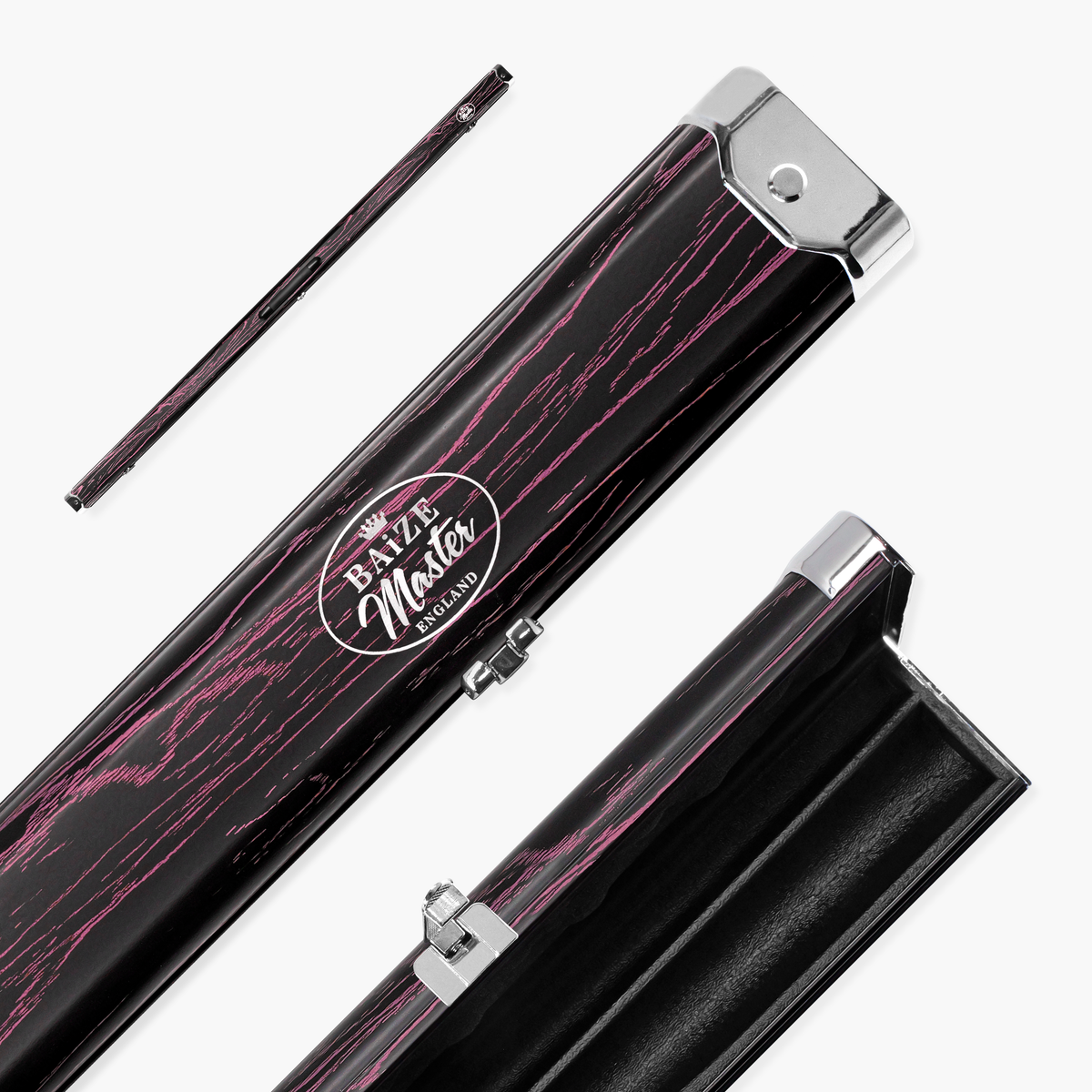 Baize Master Woodgrain 1 Piece 2 Slot Aluminium Snooker and Pool Cue Case - Holds 2 Cues