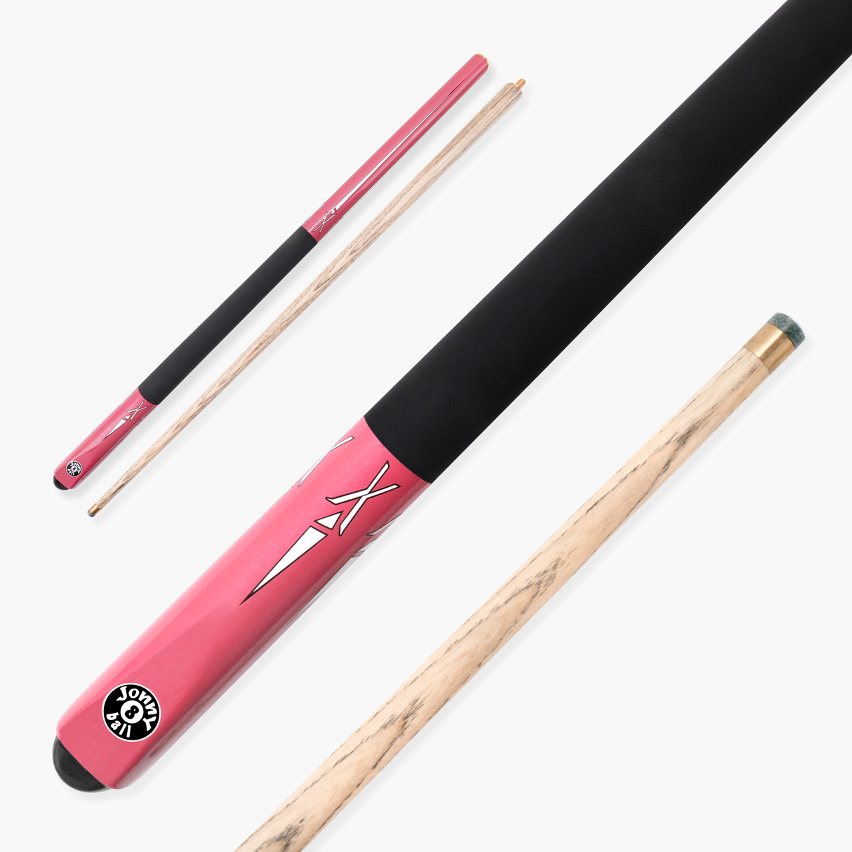 Jonny 8 Ball PINK TORPEDO 48 Inch 2 Piece Junior Kids Snooker Pool Cue 9.5mm Tip
