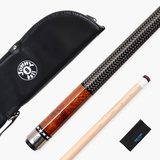 Jonny 8 Ball IRONWEAVE 2 Piece American Pool Cue and Case Set with 12.5mm Layered Leather Tip