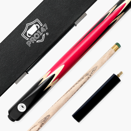 PRO147 Lancet 3/4 Joint Snooker and Pool Cue and Case Set with 9.5mm Green Layered Tip