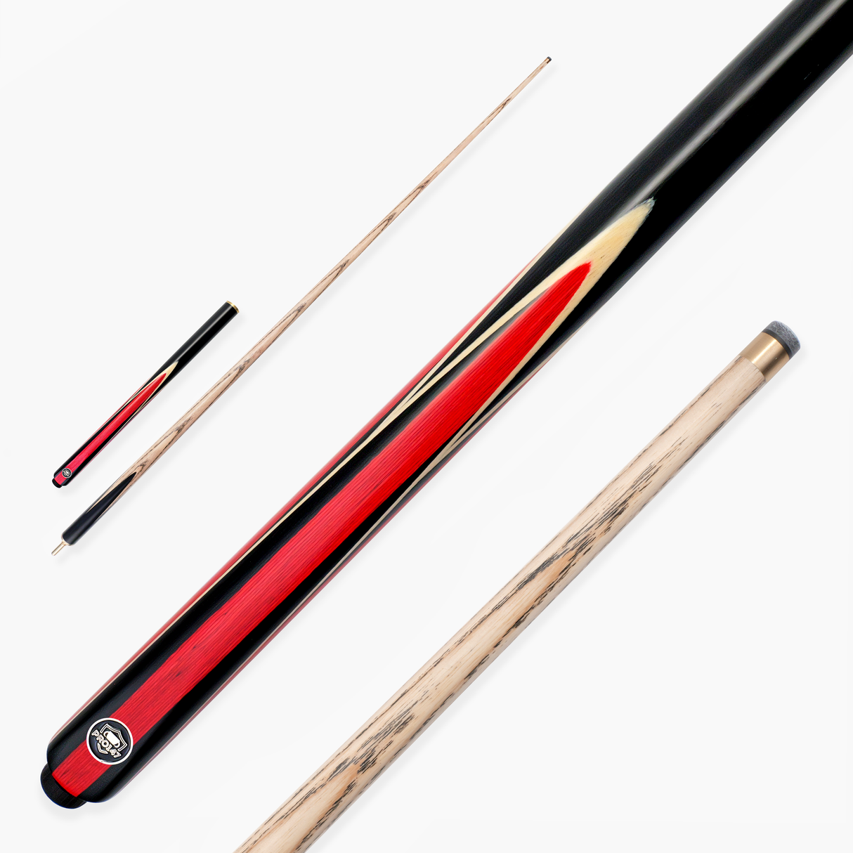 PRO147 Jester 57 Inch 3/4 Joint Hand Spliced Snooker and Pool Cue with 9.3mm Pro Tip PRO147
