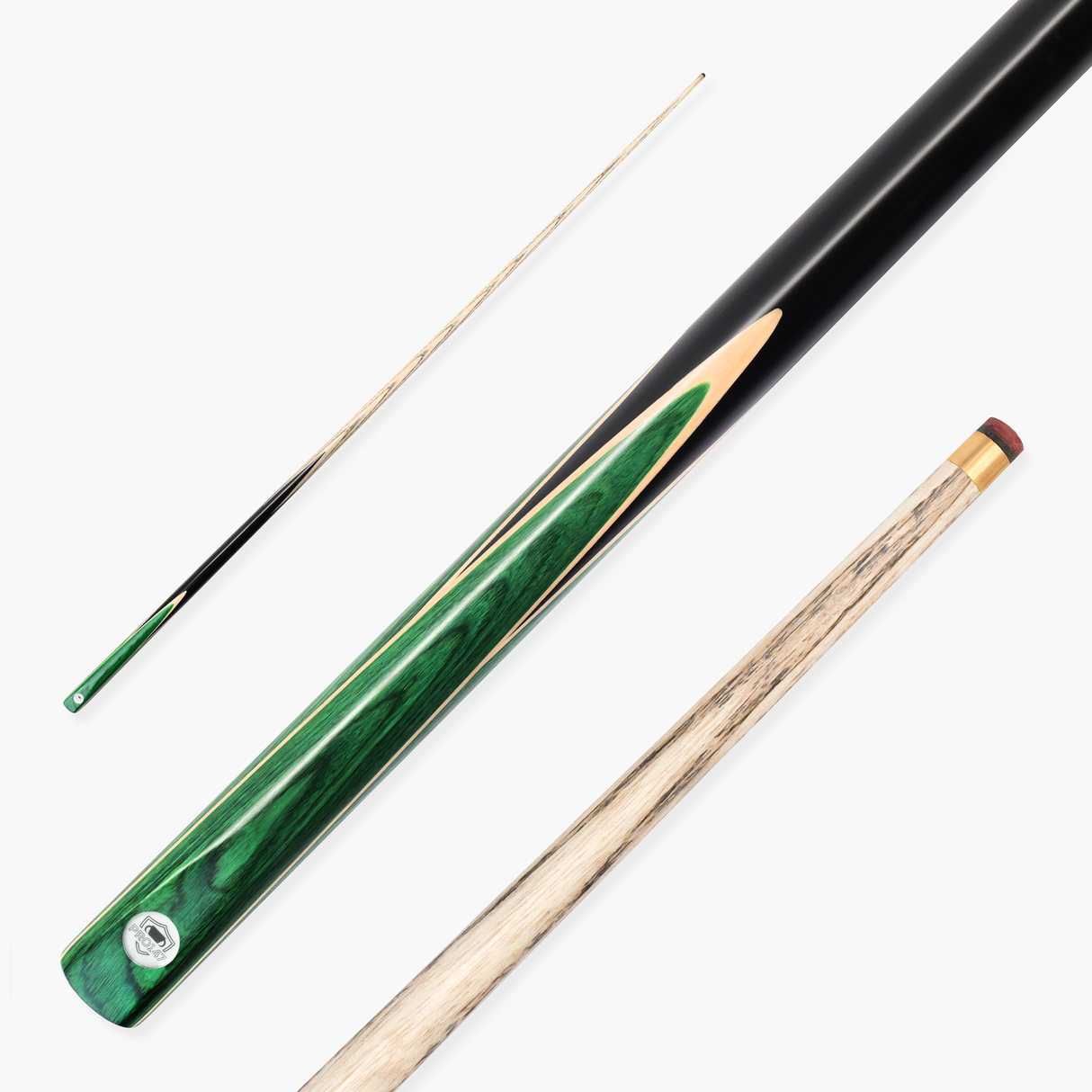 PRO147 Trident 57 Inch 1 Piece Hand Spliced Ash Snooker and Pool Cue with 9.5mm Tip