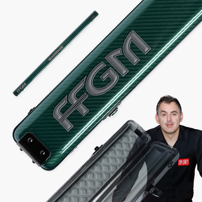 FFGM The Rocket Ronnie O'Sullivan 1 Piece 2 Slot Ultra Luxury Green Snooker and Pool Cue Case - Holds 2 x One Piece Cues Cue + Case