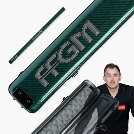 FFGM The Rocket Ronnie O'Sullivan 1 Piece 2 Slot Ultra Luxury Green Snooker and Pool Cue Case - Holds 2 x One Piece Cues Cue + Case