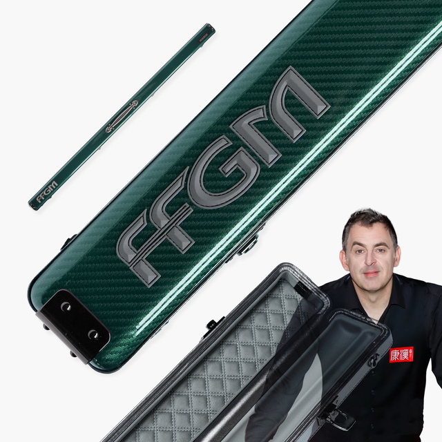 FFGM The Rocket Ronnie O'Sullivan 1 Piece 2 Slot Ultra Luxury Green Snooker and Pool Cue Case - Holds 2 x One Piece Cues Cue + Case