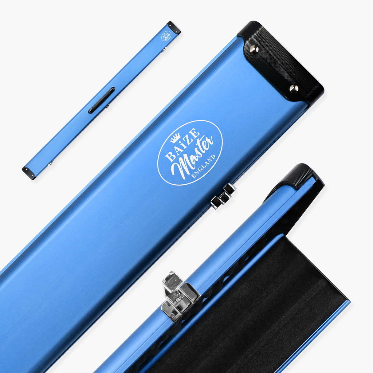 Baize Master Summit ¾ 3 Slot Luxury Aluminium Snooker and Pool Cue Case with Chunky Metal Ends – Holds 2 x ¾ Joint Cues