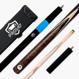 PRO147 Maple Eclipse 3/4 Joint Snooker and Pool Deluxe Cue, Case and Extensions Set with 9.5mm Green Layered Tip