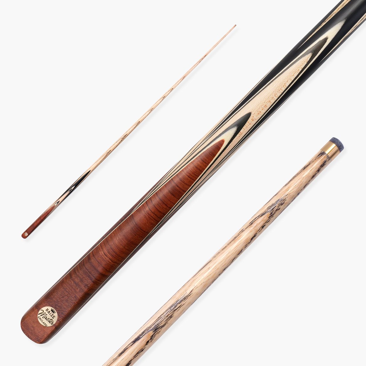 Baize Master Russet Marksman 57 Inch 1 Piece English Pool Cue with 8.5mm Baize Master Blue Pressed Tip