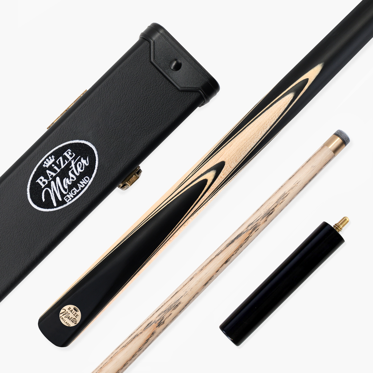 Baize Master Lunar Marksman ¾ Joint English Pool Cue and Case Set with 8.5mm Baize Master Pro Impact Hybrid Tip
