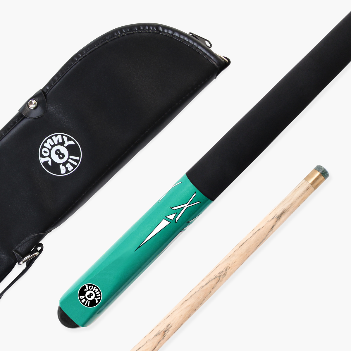 Jonny 8 Ball Teal Torpedo 48 Inch 2 Piece Junior Kids Snooker Pool Cue and Case Set 9.5mm Tip