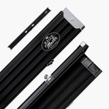 Baize Master WIDE BLACK 3/4 PRO LINE Aluminium Metal Ends Snooker Pool Cue Case - Holds 2 Cues