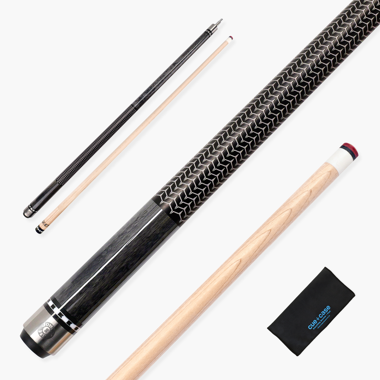 Jonny 8 Ball IRONWEAVE 2 Piece American Pool Cue with 12.5mm Layered Leather Tip