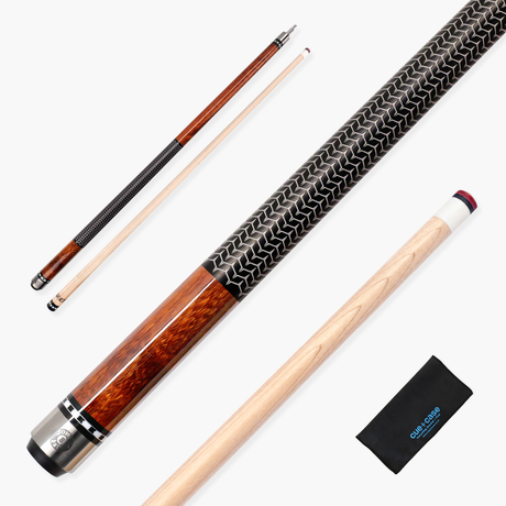 Jonny 8 Ball IRONWEAVE 2 Piece American Pool Cue with 12.5mm Layered Leather Tip