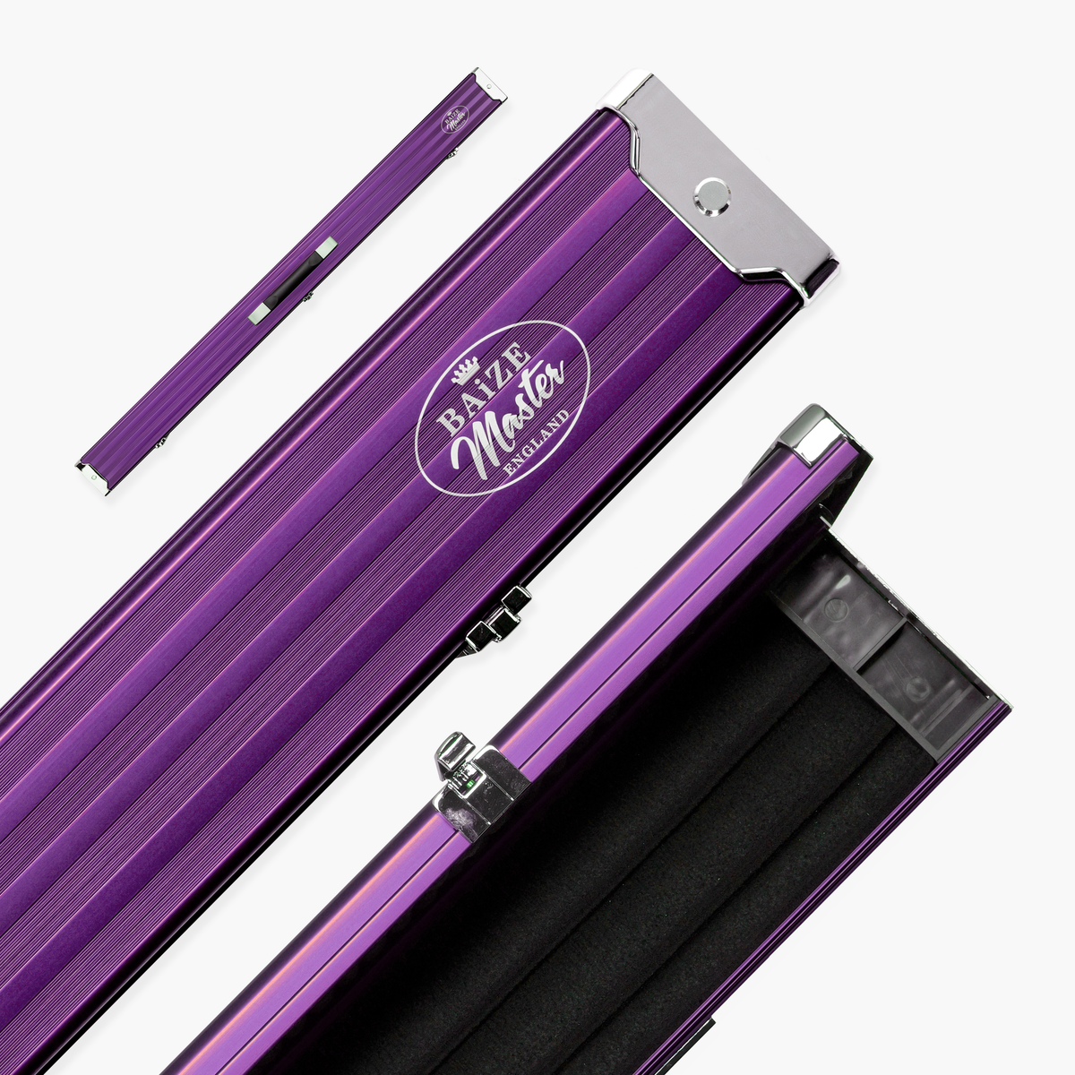 Baize Master Pro Line Wide 3/4 3 Slot Luxury Aluminium Snooker and Pool Cue Case - Holds 2 Cues