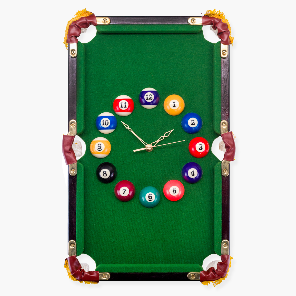 Rectangular Pool Table Design Wall Clock - 46cm x 29cm