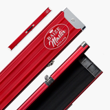 Baize Master WIDE RED 3/4 PRO LINE Aluminium Metal Ends Snooker Pool Cue Case - Holds 2 Cues