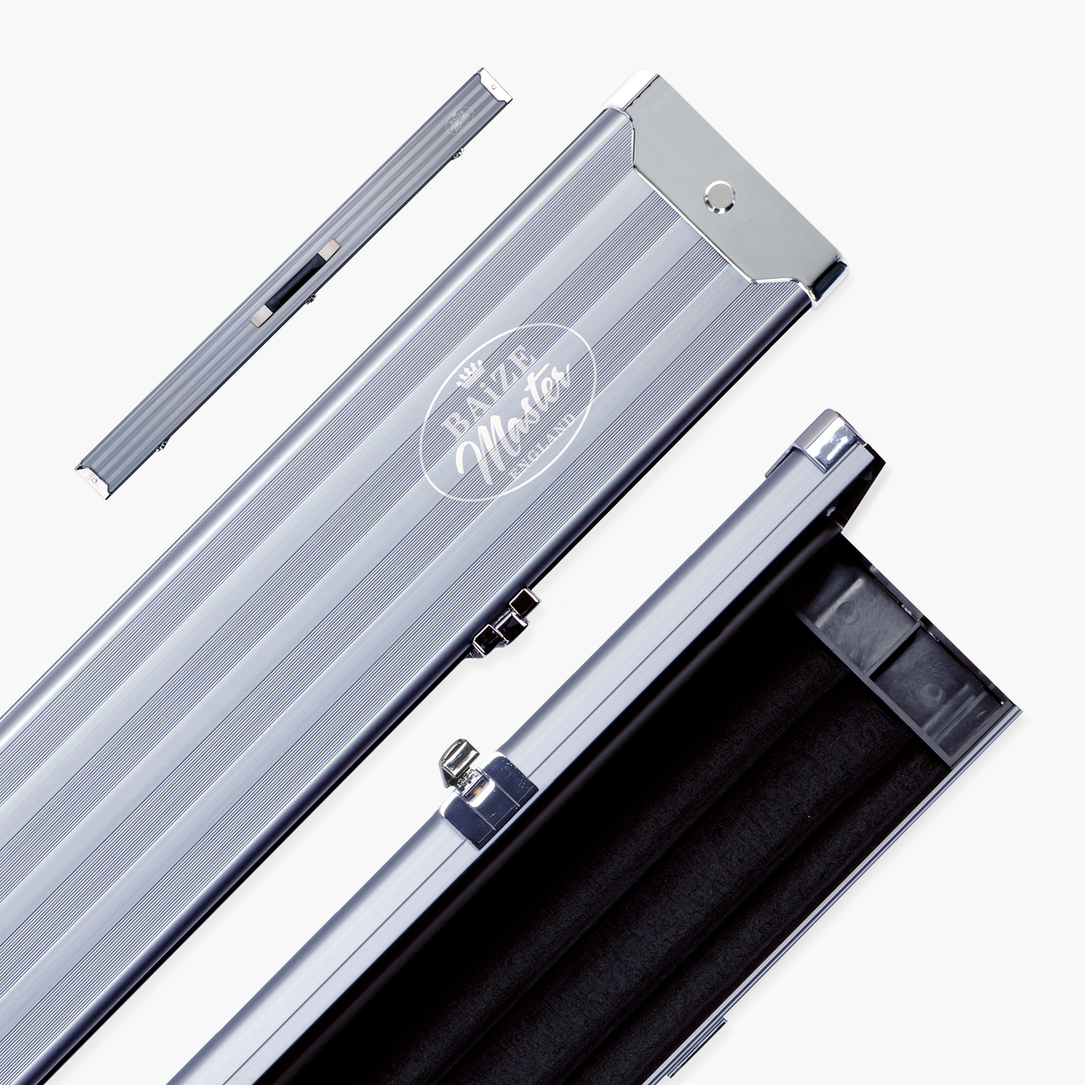 Baize Master WIDE GREY 3/4 PRO LINE Aluminium Metal Ends Snooker Pool Cue Case - Holds 2 Cues