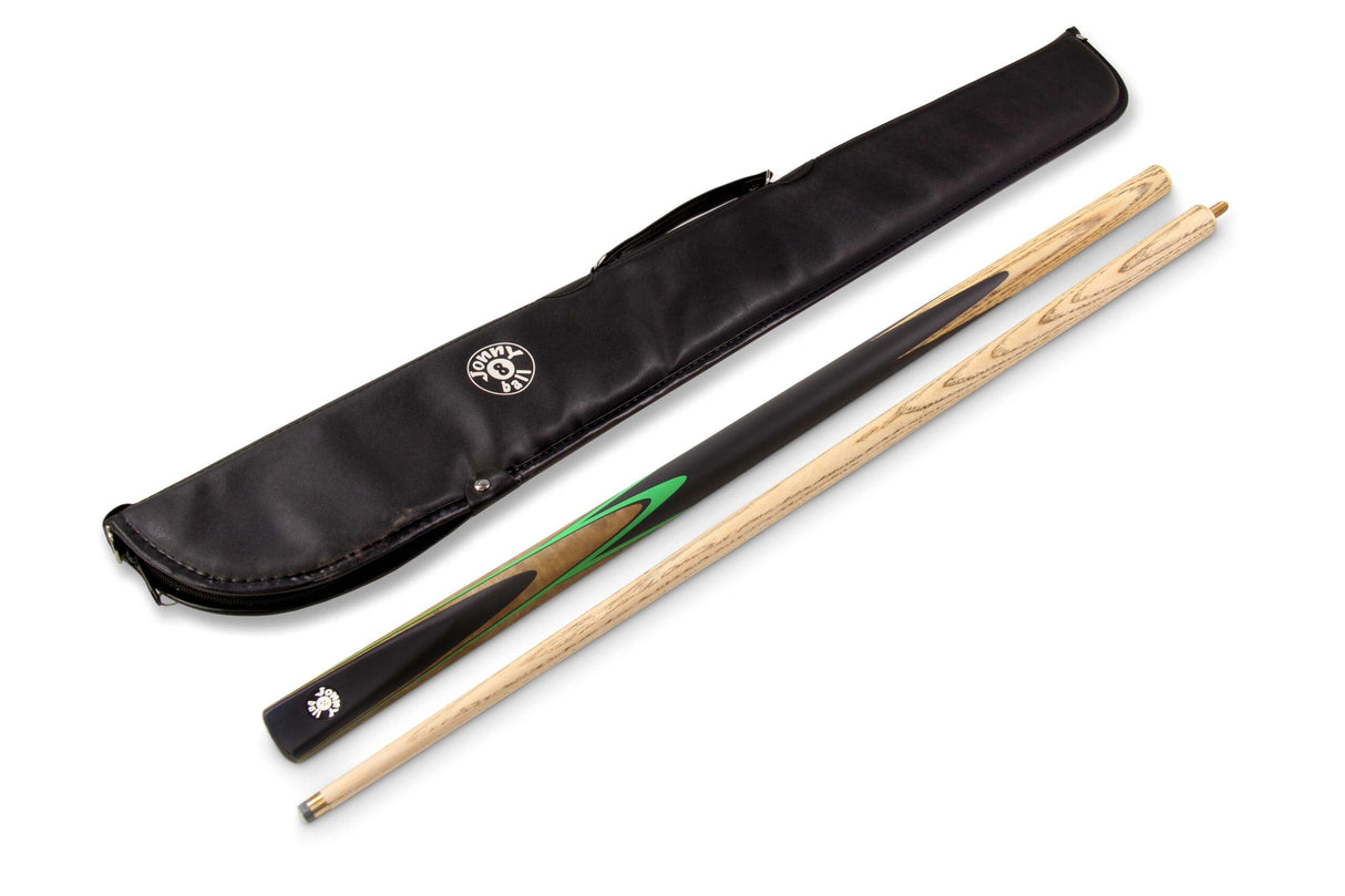 Jonny 8 Ball 48 Inch 2 Piece VANQUISH Junior Kids Snooker Pool Cue and SOFT CASE Set 10mm Tip