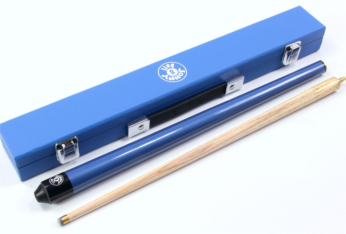 Jonny 8 Ball 36” BLUE JET Junior Ash Pool Snooker Cue & MATCHING Hard Case