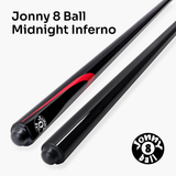 Jonny 8 Ball Inferno 2 Piece Graphite Fiberglass Cue and Case Set 9.5mm Green Layered Tip