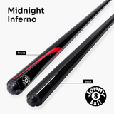 Jonny 8 Ball Inferno 2 Piece Graphite Fiberglass Cue and Case Set 9.5mm Green Layered Tip