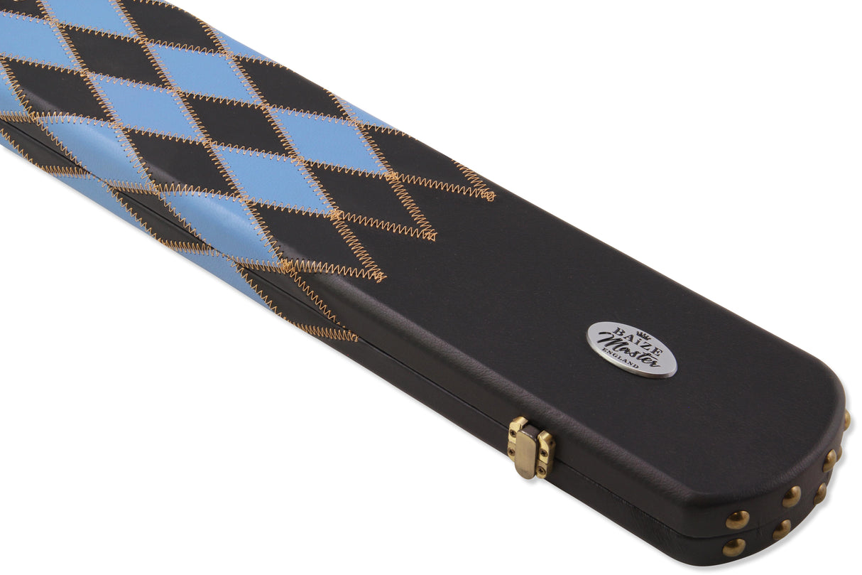 Baize Master 1 Piece DIAMONDS Luxury Round Ends Snooker Pool Cue Case with Studs - Holds 3 Cues