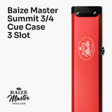Baize Master Summit ¾ 3 Slot Luxury Aluminium Snooker and Pool Cue Case with Chunky Metal Ends – Holds 2 x ¾ Joint Cues
