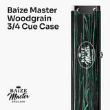 Baize Master Woodgrain 3/4 3 Slot Aluminium Snooker and Pool Cue Case - Holds 2 Cues + Extensions