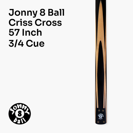 Jonny 8 Ball 57 Inch Traditional ¾ Jointed Ash Snooker Pool Cue 9mm tip + Mini Butt Jonny 8 Ball