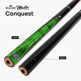Baize Master CONQUEST 48 Inch 2 Piece Junior Snooker Pool Cue with 9.5mm Layered Tip