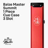 Baize Master Summit One Piece Three Slot Luxury Aluminium Snooker and Pool Cue Case with Chunky Metal Ends – Holds 3 x One Piece Cues
