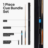 PRO147 Jester 1 Piece Snooker and Pool Cue and Case Set with 9.3mm Pro Tip