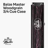 Baize Master Woodgrain 3/4 3 Slot Aluminium Snooker and Pool Cue Case - Holds 2 Cues + Extensions