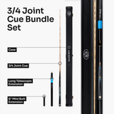 Baize Master Marine Centurion 3/4 Joint Snooker and Pool Cue and Case Set with 9.5mm Pro Impact Hybrid Tip Baize Master
