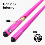 Jonny 8 Ball Inferno 2 Piece Graphite Fiberglass Cue and Case Set 9.5mm Green Layered Tip