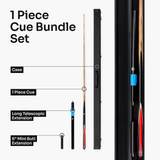 PRO147 Jester 1 Piece Snooker and Pool Cue and Case Set with 9.3mm Pro Tip