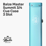 Baize Master Summit ¾ 3 Slot Luxury Aluminium Snooker and Pool Cue Case with Chunky Metal Ends – Holds 2 x ¾ Joint Cues