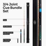 Baize Master Emerald Centurion 3/4 Joint Snooker and Pool Cue and Case Set with 9.5mm Pro Impact Hybrid Tip Baize Master