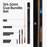 PRO147 Jester 3/4 Joint Snooker and Pool Cue and Case Set with 9.3mm Pro Tip PRO147