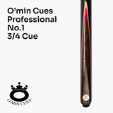 O'min Professional #1 3/4 Joint Snooker Cue with 9.75mm O'min Pro Tip
