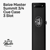 Baize Master Summit ¾ 3 Slot Luxury Aluminium Snooker and Pool Cue Case with Chunky Metal Ends – Holds 2 x ¾ Joint Cues