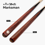 Baize Master Crimson Marksman 57 Inch 1 Piece English Pool Cue with 8.5mm Baize Master Blue Pressed Tip