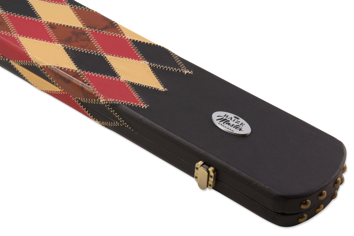 Baize Master 3/4 Joint WIDE 3 Slot BLUE DIAMONDS Luxury Round End Snooker Pool Cue Case with Studs - Holds 2 Cues