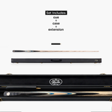 Baize Master Cobalt Marksman 1 Piece Cue and Case Set with Baize Master Black Plastic Ends Case + Mini Butt