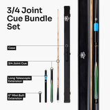 PRO147 Jester 3/4 Joint Snooker and Pool Cue and Case Set with 9.3mm Pro Tip PRO147