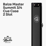 Baize Master Summit ¾ 2 Slot Luxury Aluminium Snooker and Pool Cue Case with Chunky Metal Ends – Holds 1 x ¾ Joint Cue + Extensions