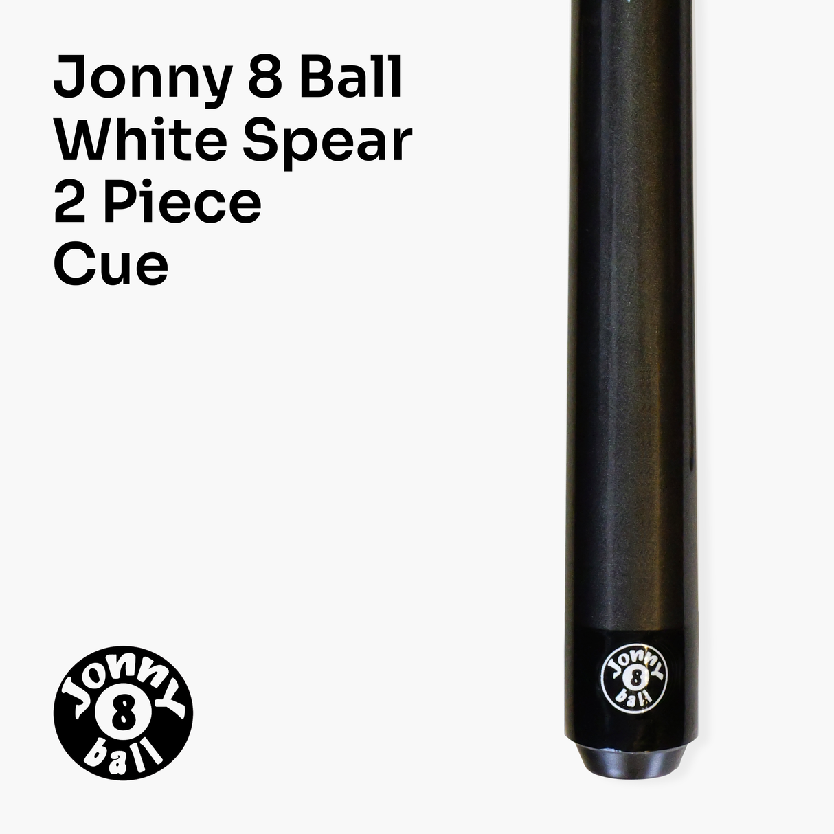 Jonny 8 Ball WHITE SPEAR 57 Inch 2 Piece Snooker Pool Cue and Case Set with 9.5mm Tip