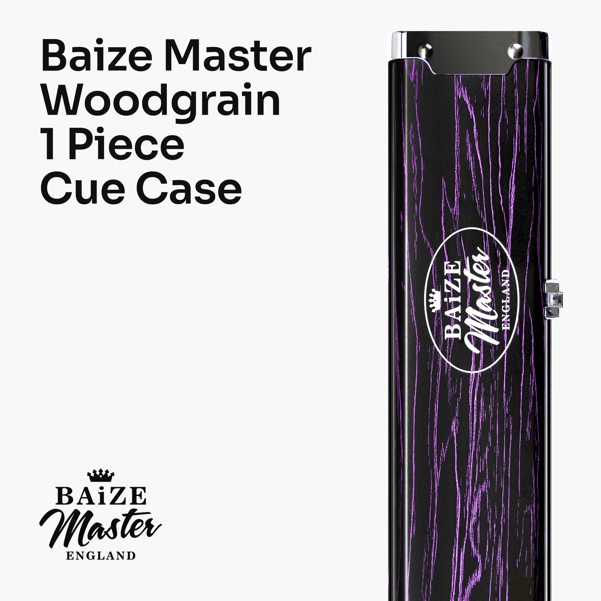 Baize Master Woodgrain 1 Piece 3 Slot Aluminium Snooker and Pool Cue Case - Holds 2 Cues + Extensions